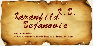 Karanfila Dejanović vizit kartica